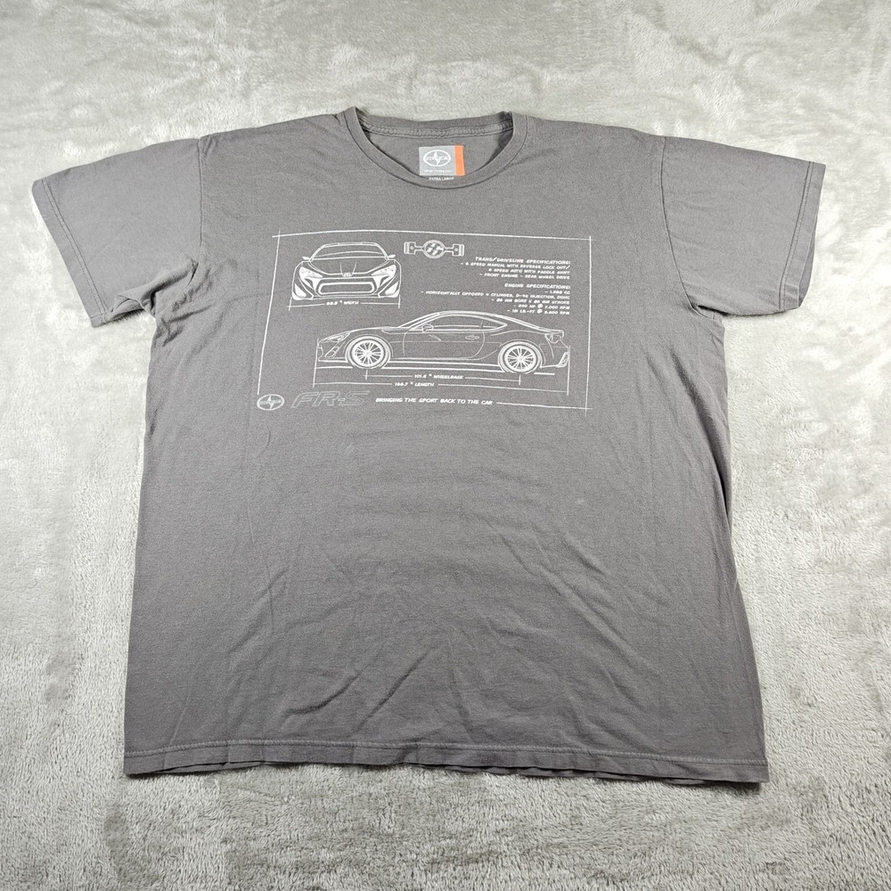 Vintage Scion FR S Shirt Mens XL Gray Car Blueprint Technical Specs Toyota Y2K